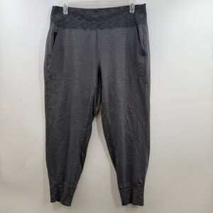 Athleta Venice High Rise Joggers gray size XL athleisure travel zip pockets